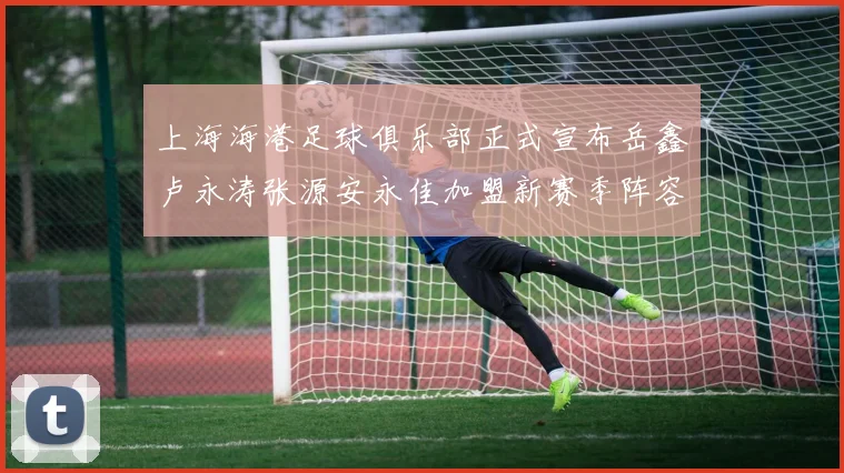 上海海港足球俱乐部正式宣布岳鑫卢永涛张源安永佳加盟新赛季阵容更新
